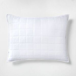 Casaluna - Pillow Sham Linen-Blend OEKO-TEX Quilted White